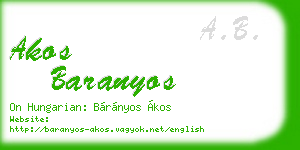 akos baranyos business card